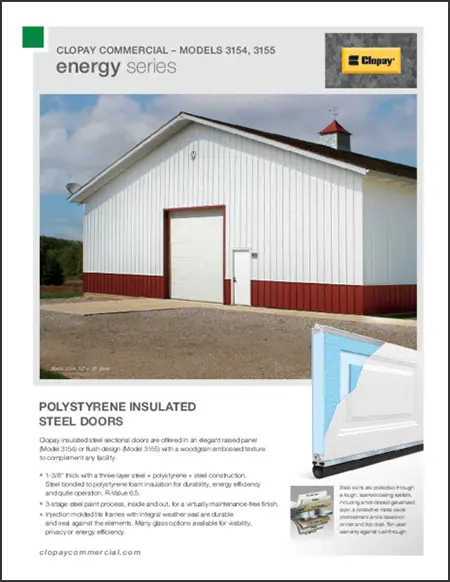 Model 3154 & 3155 energy overhead sectional garage door