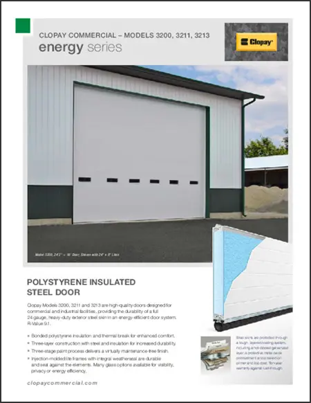 Model 3200-3211-3213 energy overhead sectional garage door