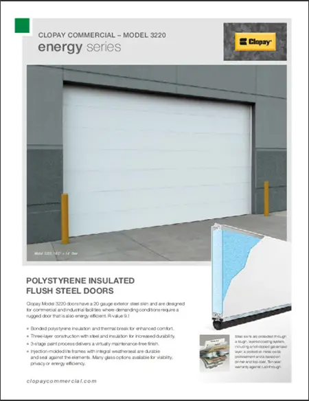 Model 3220 energy overhead sectional garage door