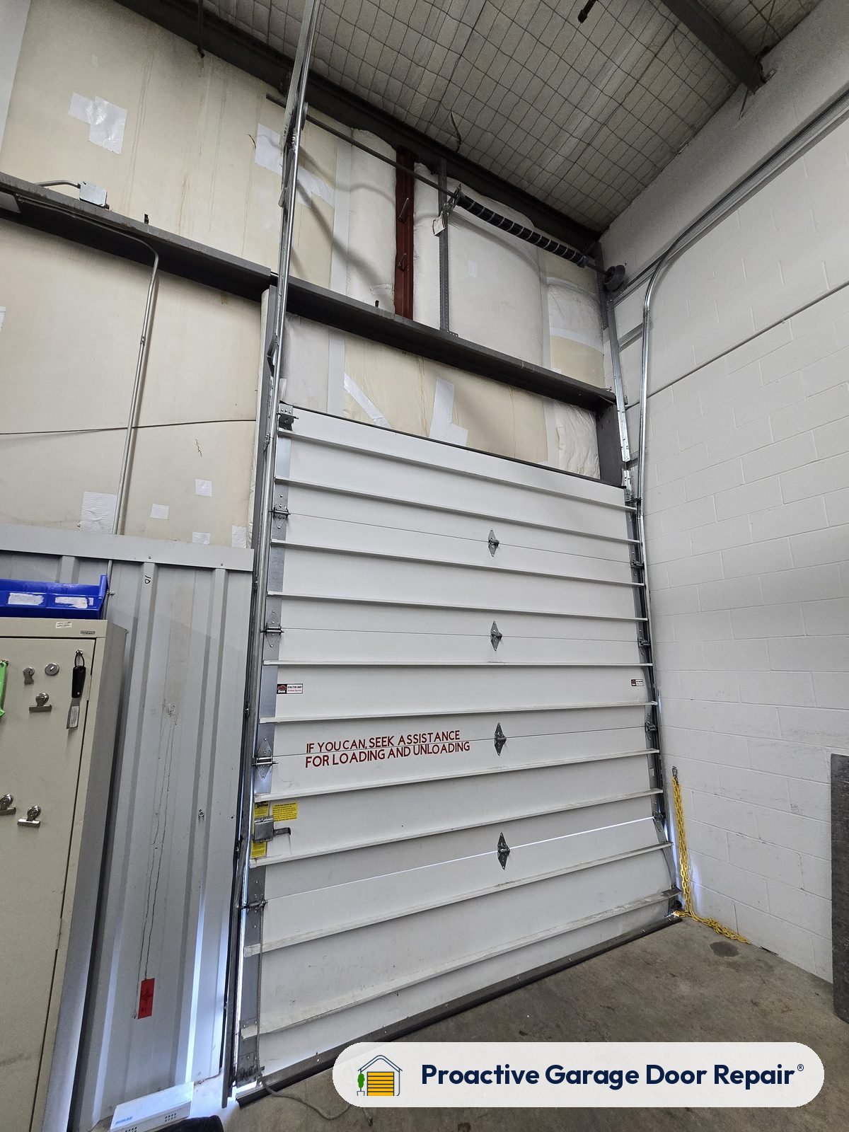 Commercial overhead garage door installed by Proactive Garage Door Repair