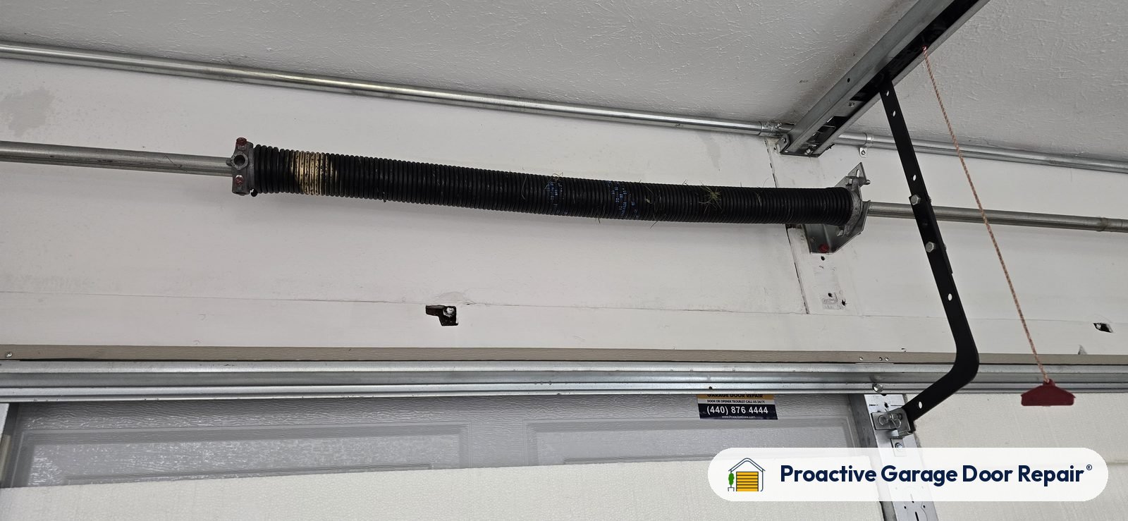 Garage door spring replacement job by Proactive Garage Door Repair in Strongsville, Ohio