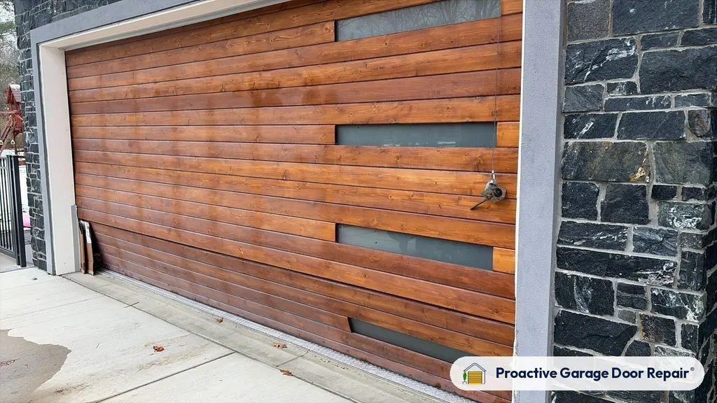 New garage door with windows installed by Proactive Garage Door Repair
