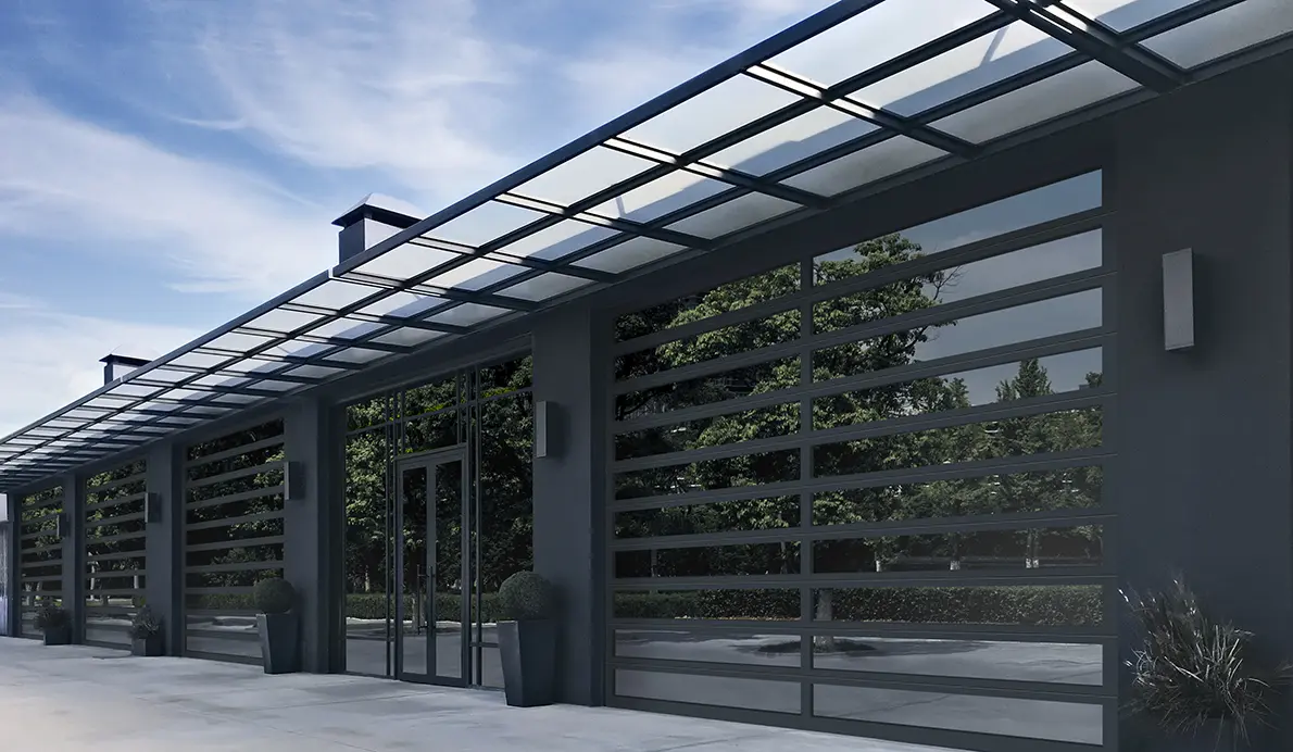 Aluminum full-view doors with a sleek design