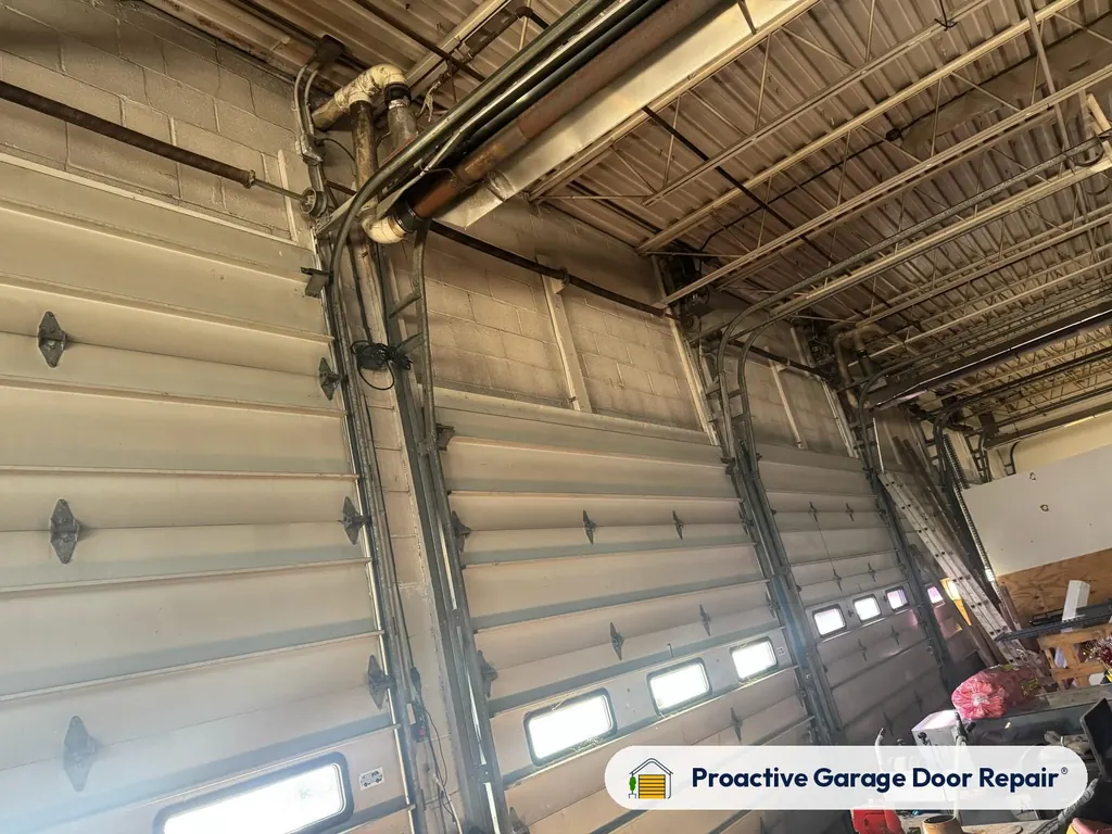 Commercial overhead door serviced by Proactive Garage Door Repair