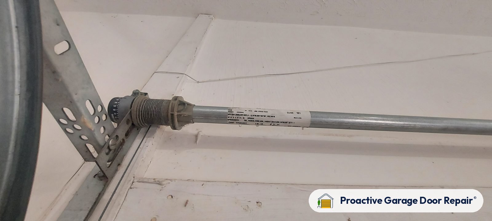 Garage door lift cable and cable drum, Proactive Garage Door Repair job