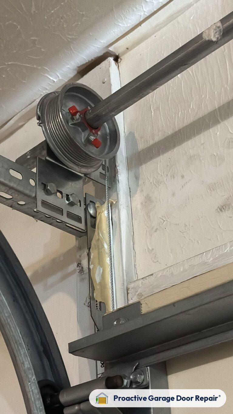 Garage door lift cable and cable drum, Proactive Garage Door Repair job