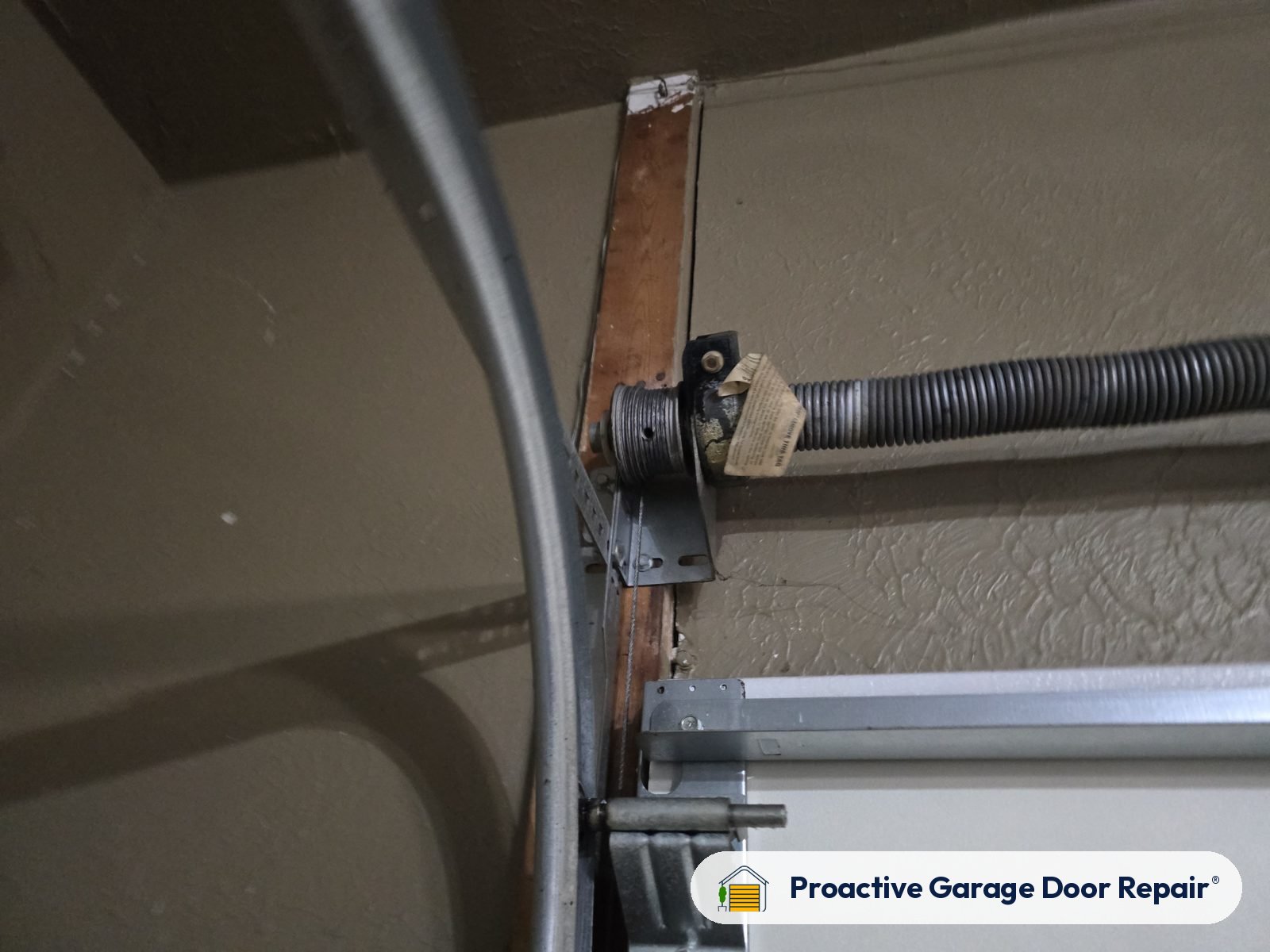 Garage door lift cable and cable drum, Proactive Garage Door Repair job