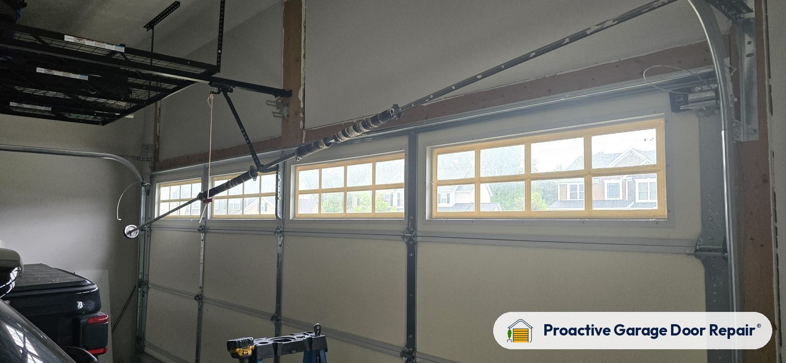 Garage door springs, tracks and hardware serviced by Proactive Garage Door Repair