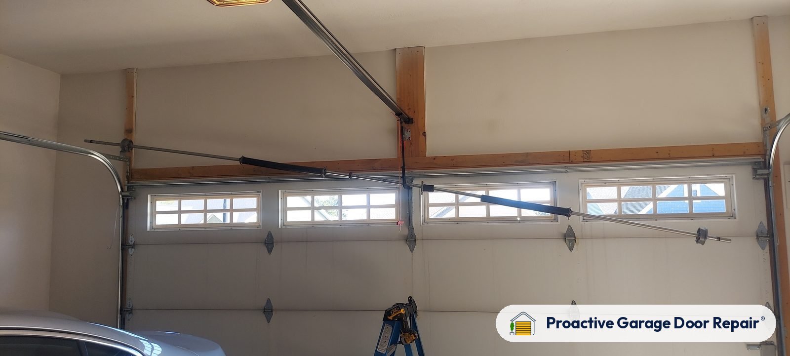 Garage door springs, tracks and hardware serviced by Proactive Garage Door Repair