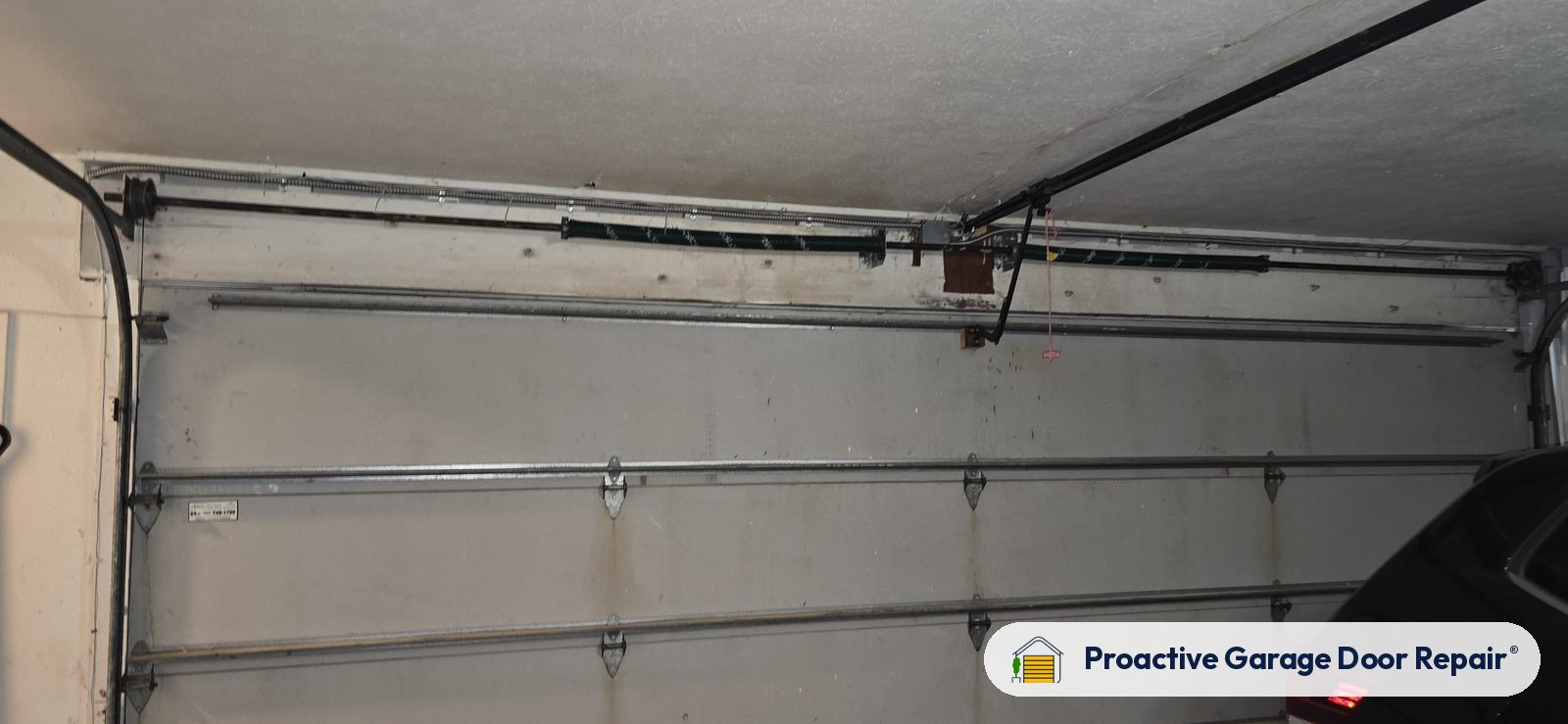 Garage door springs, tracks and hardware serviced by Proactive Garage Door Repair