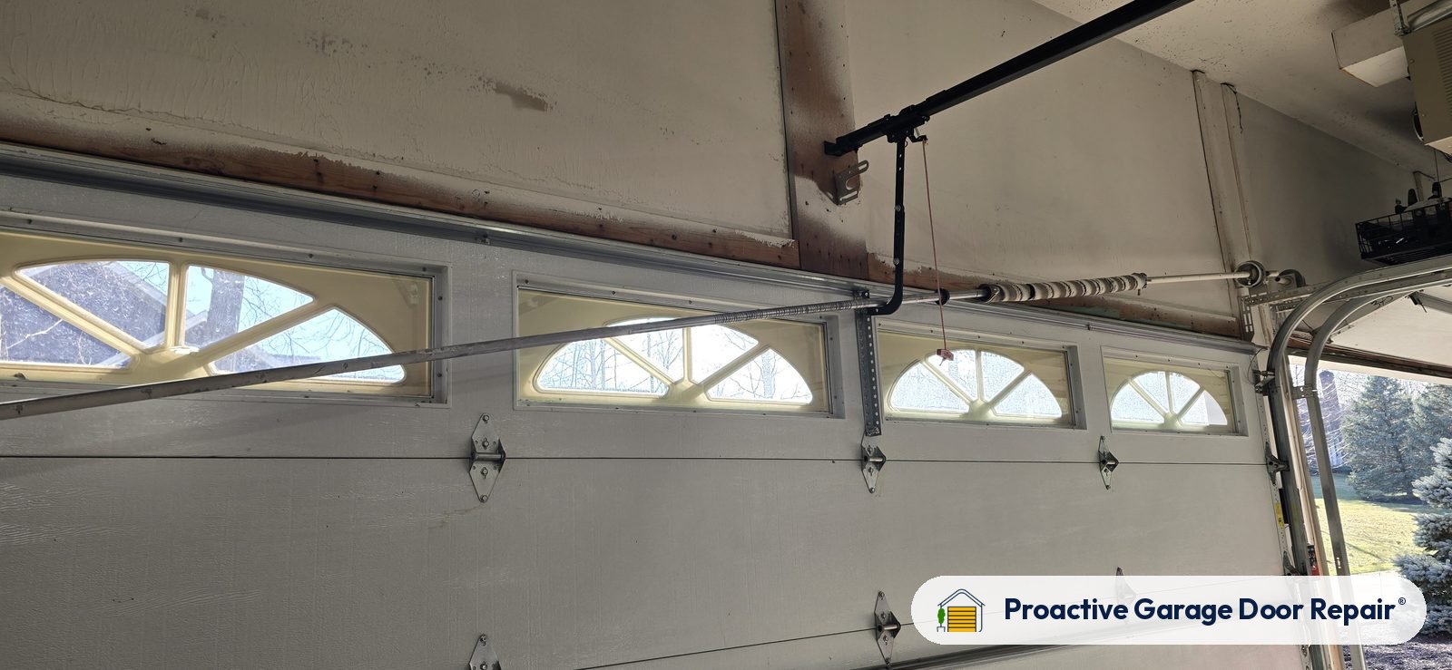 Inside view of a garage door after a Proactive Garage Door Repair visit