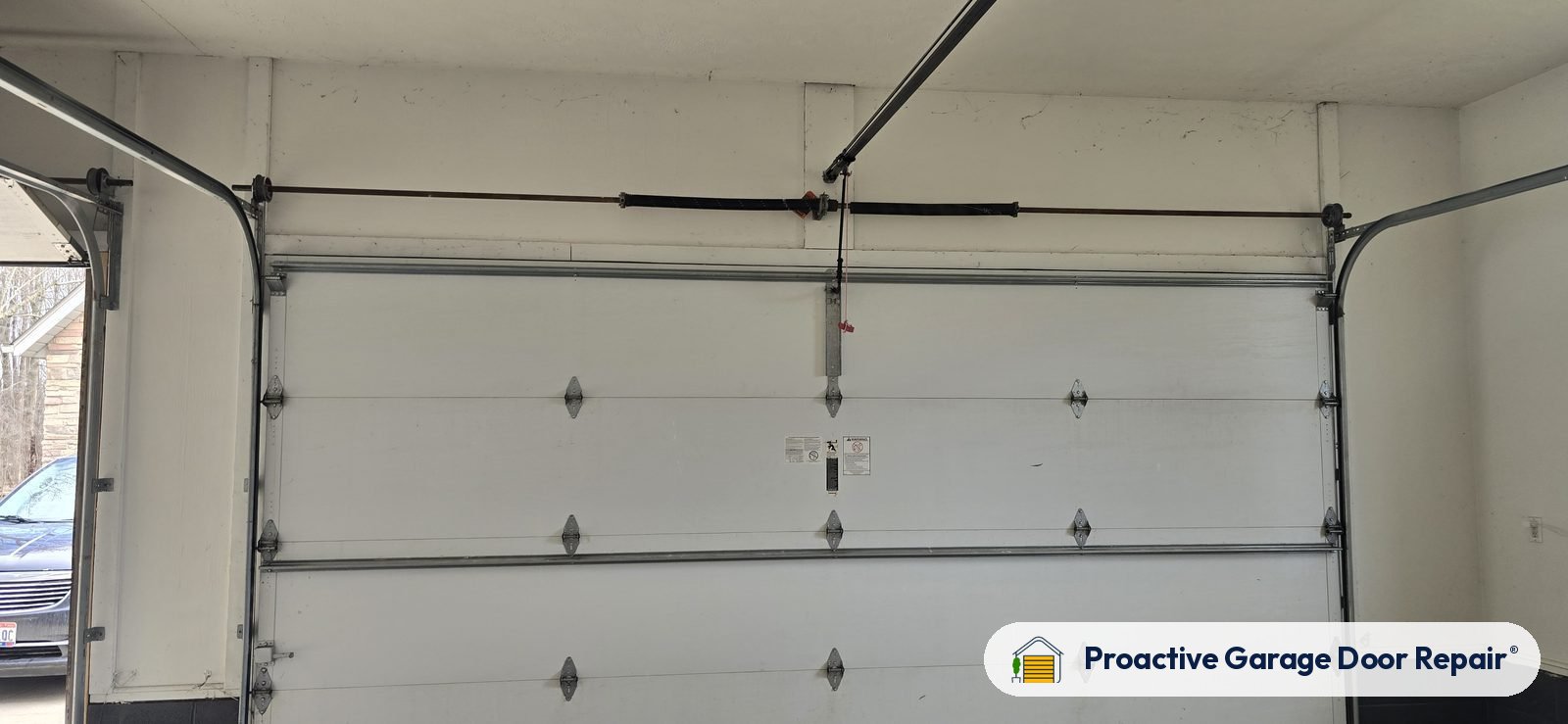 Inside view of a garage door after a Proactive Garage Door Repair visit
