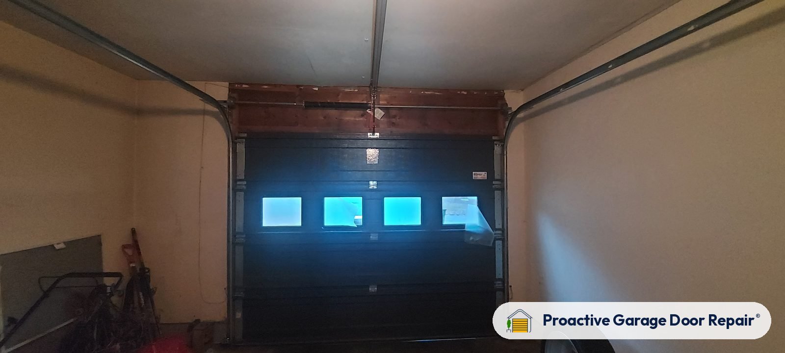 Inside view of a garage door after a Proactive Garage Door Repair visit, photo 2