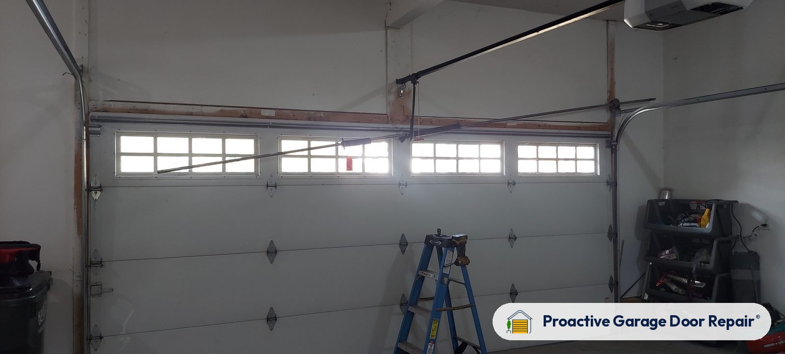 Inside view of a garage door after a Proactive Garage Door Repair visit