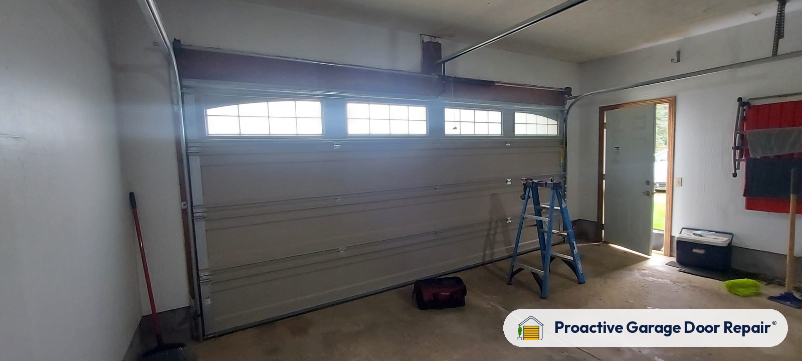 Inside view of a garage door after a Proactive Garage Door Repair visit