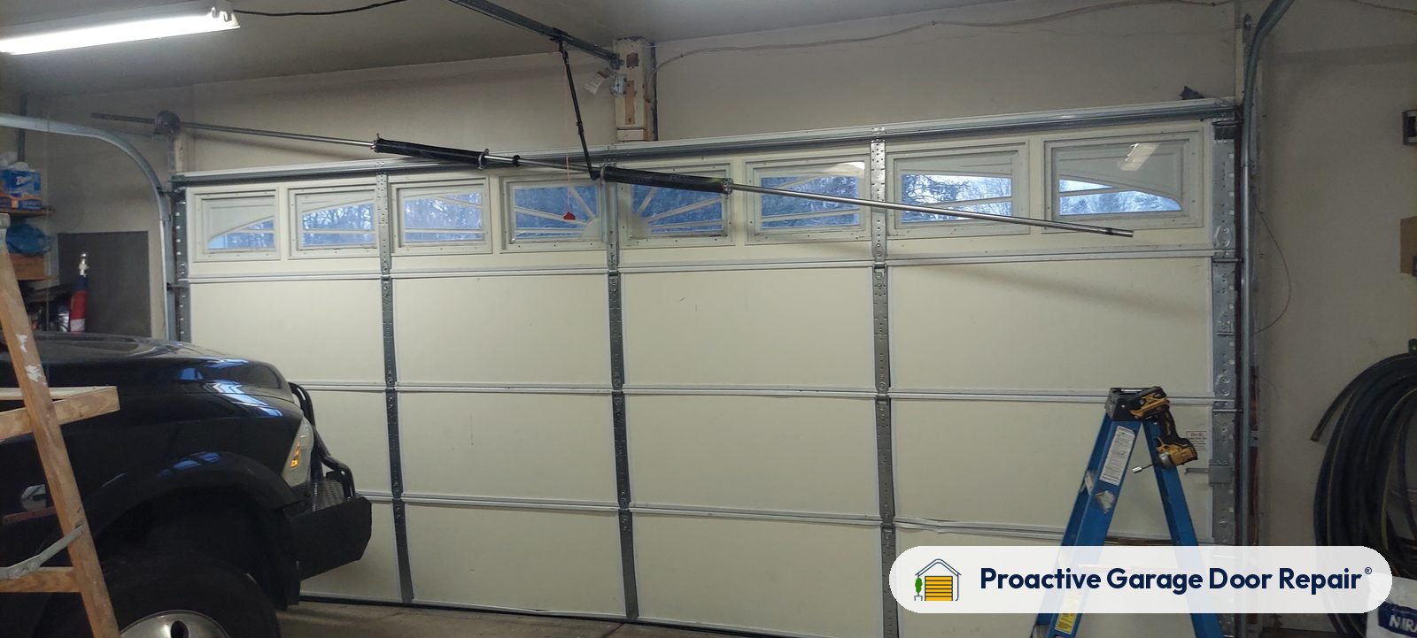 Inside view of a garage door after a Proactive Garage Door Repair visit