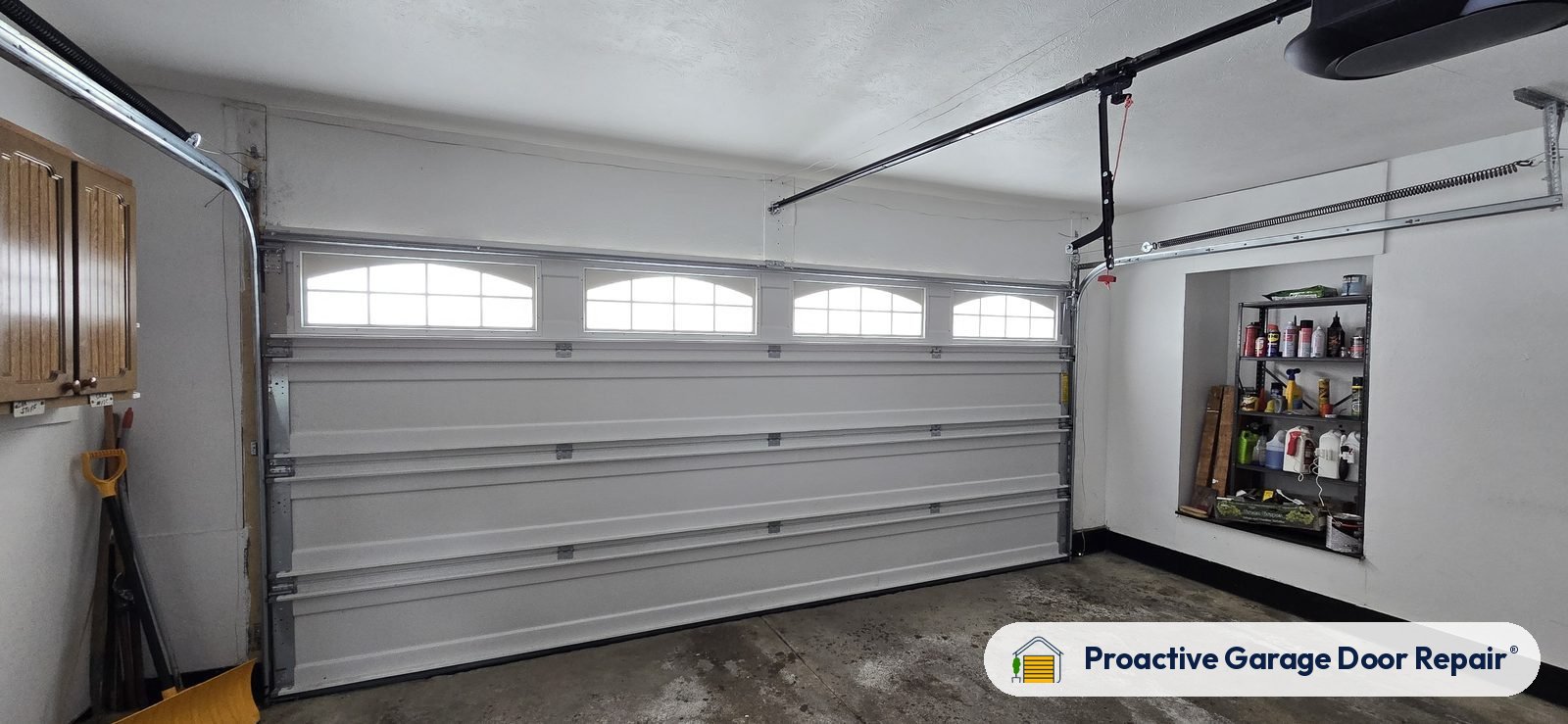 Inside view of a garage door after a Proactive Garage Door Repair visit