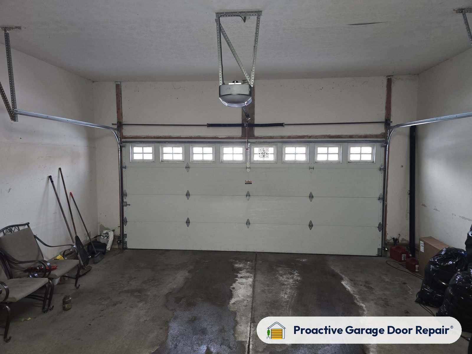 Inside view of a garage door after a Proactive Garage Door Repair visit