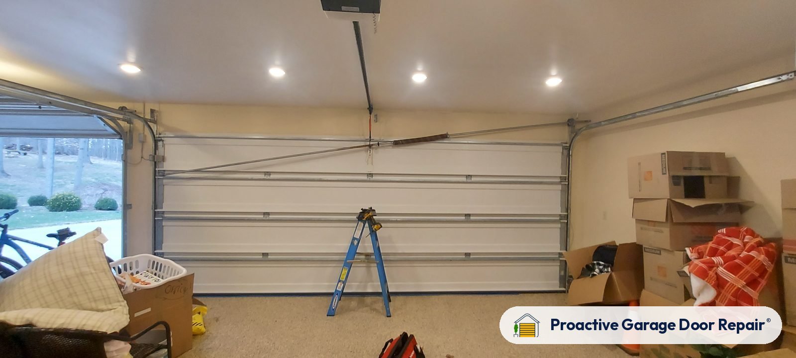 Inside view of a garage door after a Proactive Garage Door Repair visit