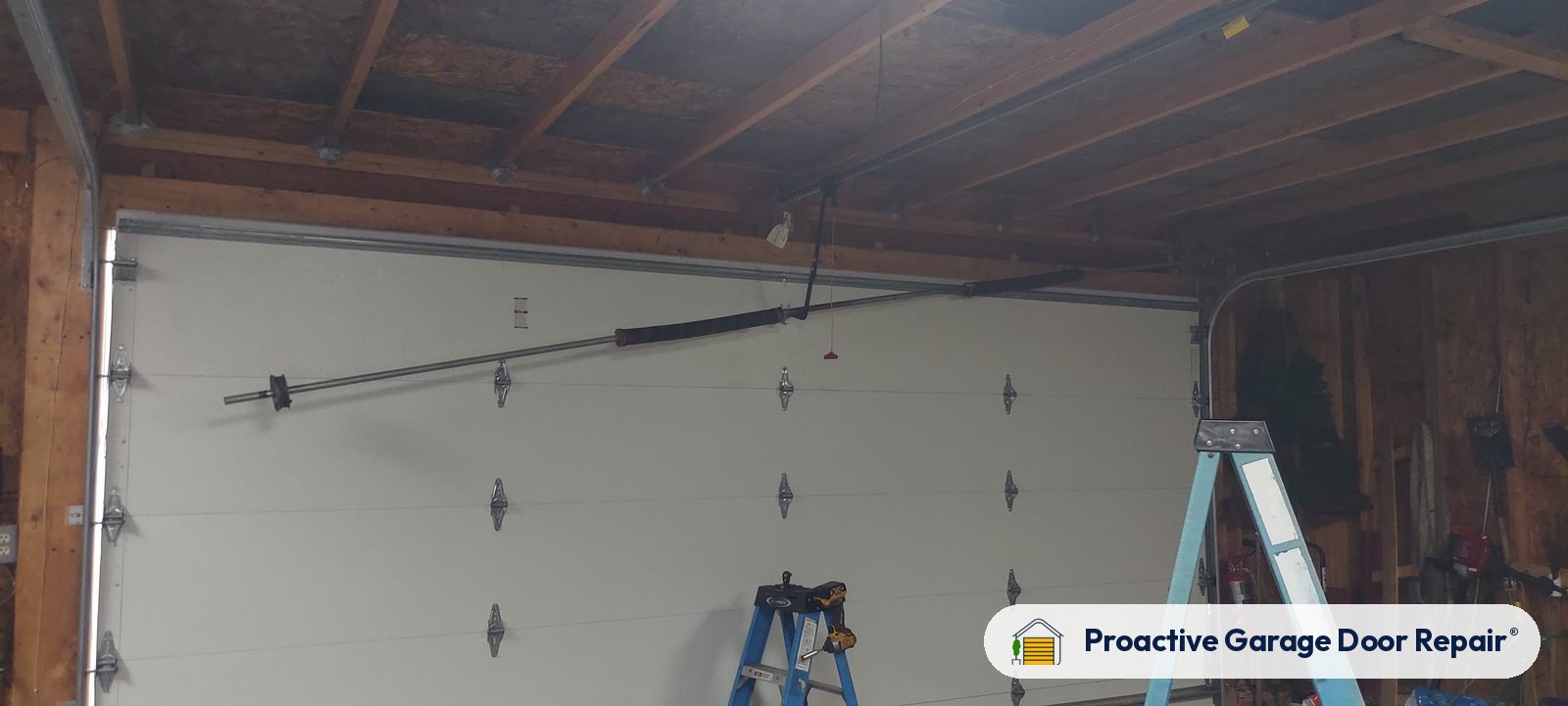 Inside view of a garage door after a Proactive Garage Door Repair visit in Alliance, Ohio, photo 3