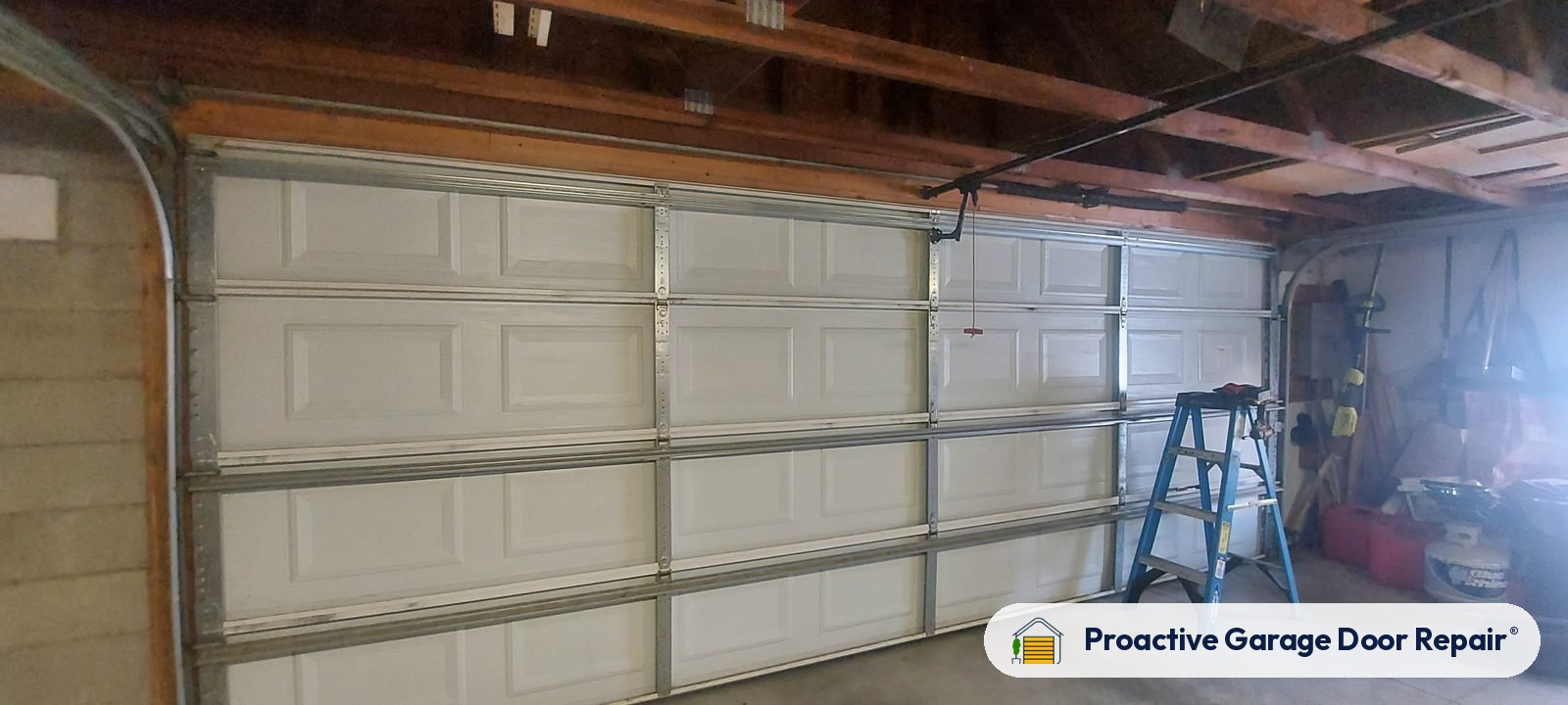 Inside view of a garage door after a Proactive Garage Door Repair visit in Canton, Ohio