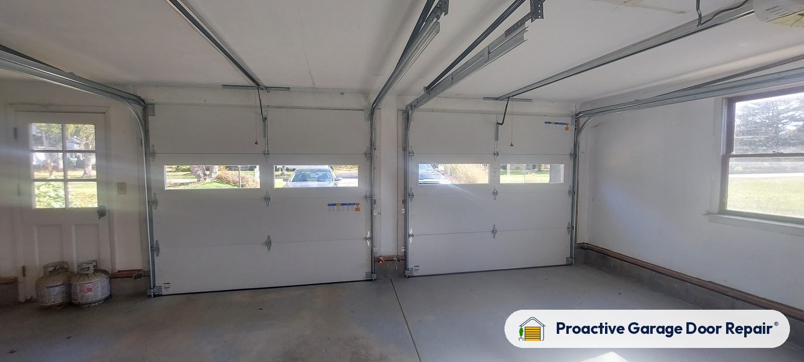 Inside view of a garage door after a Proactive Garage Door Repair visit in Copley Township, Ohio, photo 2