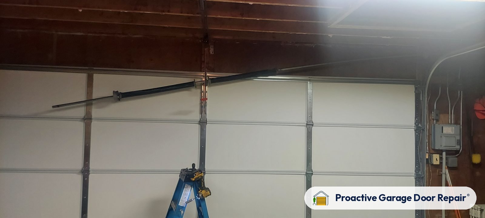 Inside view of a garage door after a Proactive Garage Door Repair visit in Garfield Heights, Ohio