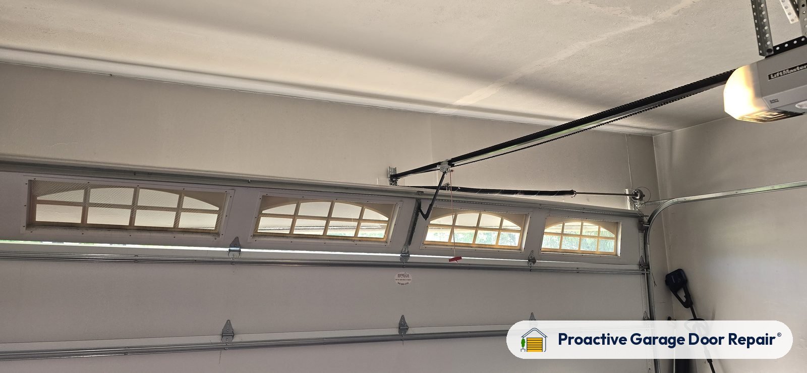 Inside view of a garage door after a Proactive Garage Door Repair visit in Montville Township, Ohio, photo 2