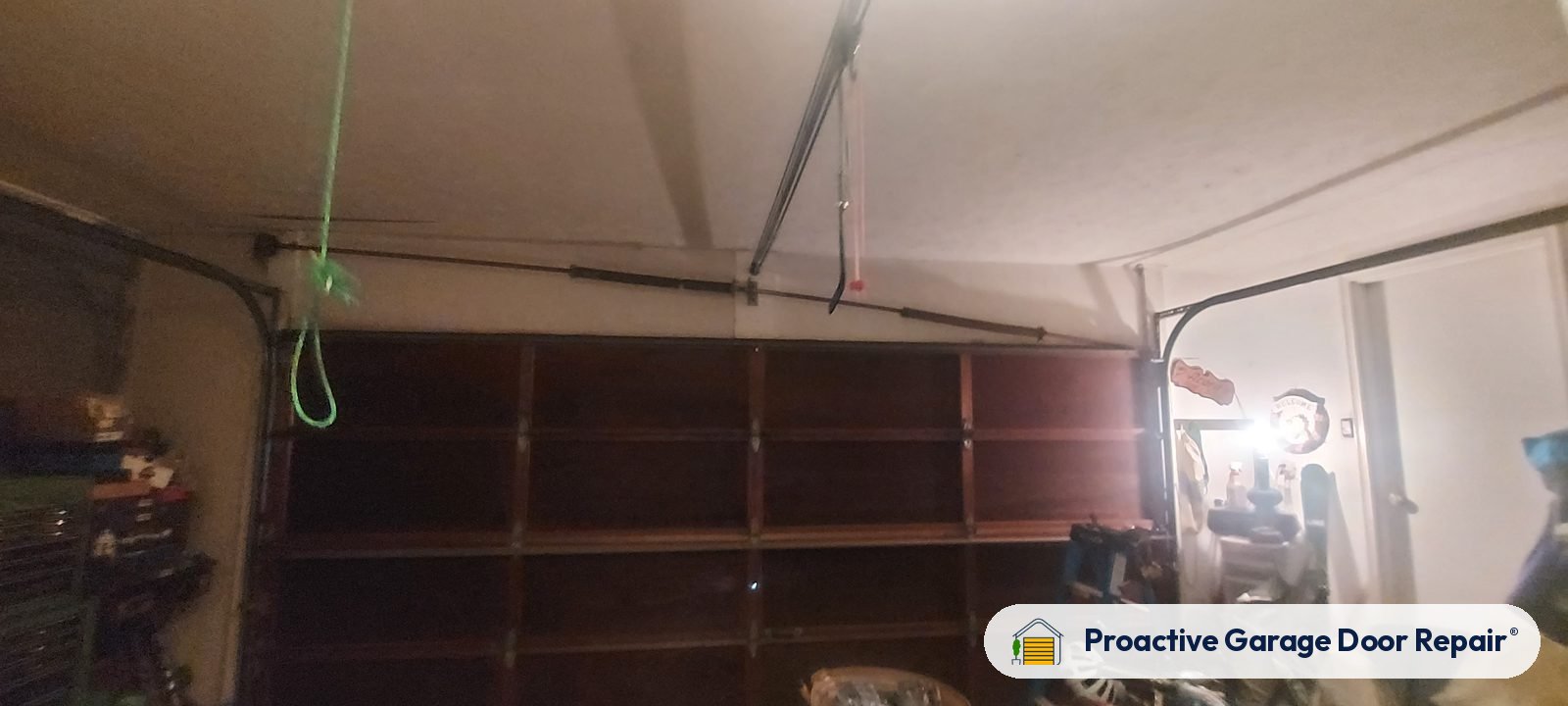 Inside view of a garage door after a Proactive Garage Door Repair visit in Sagamore Hills Township, Ohio