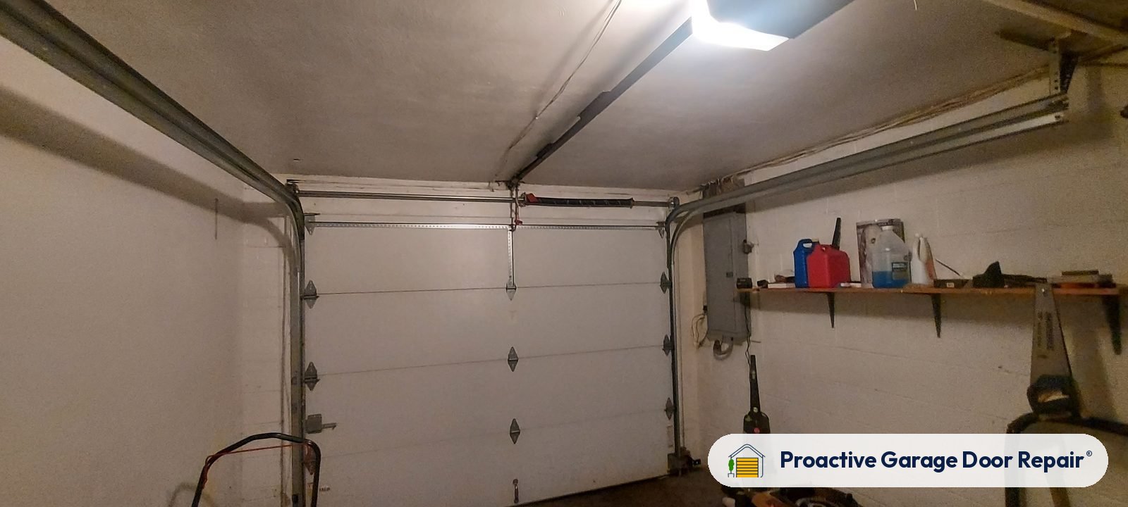 Inside view of a garage door after a Proactive Garage Door Repair visit in Tallmadge, Ohio