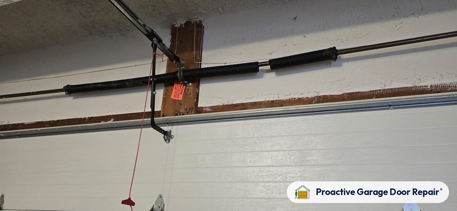Garage door spring replacement job by Proactive Garage Door Repair