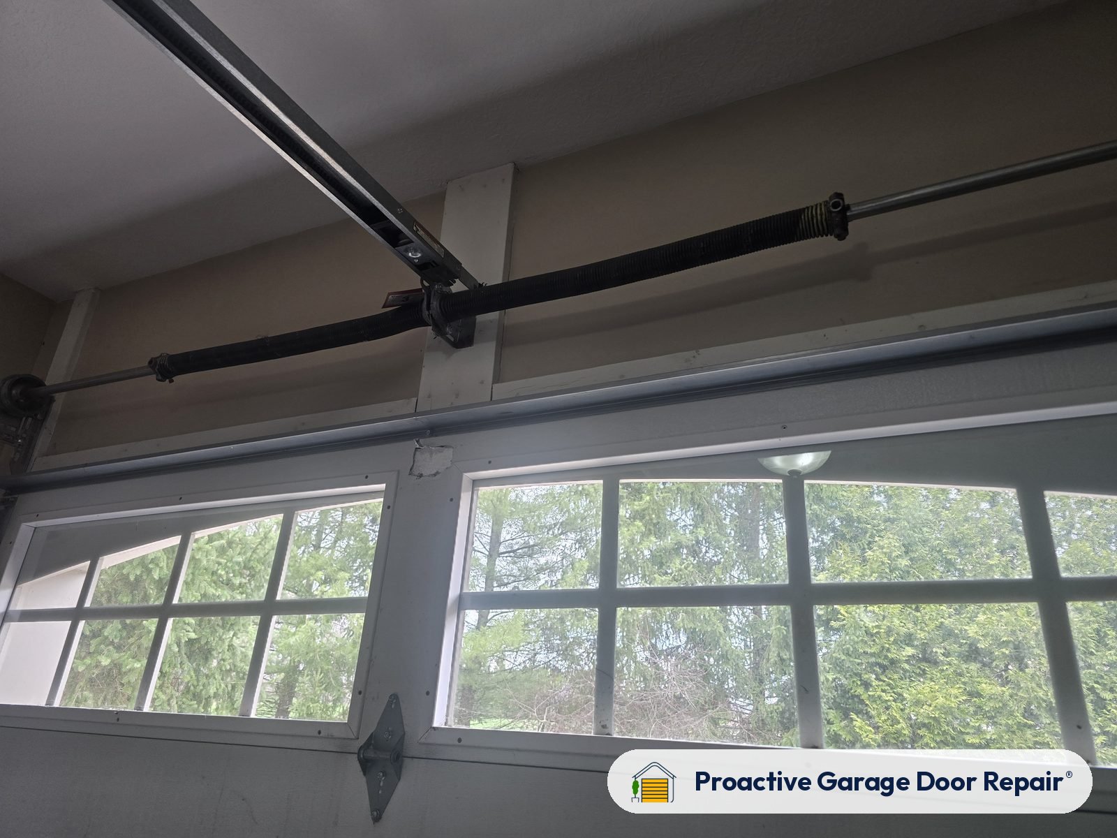 Garage door spring replacement job by Proactive Garage Door Repair