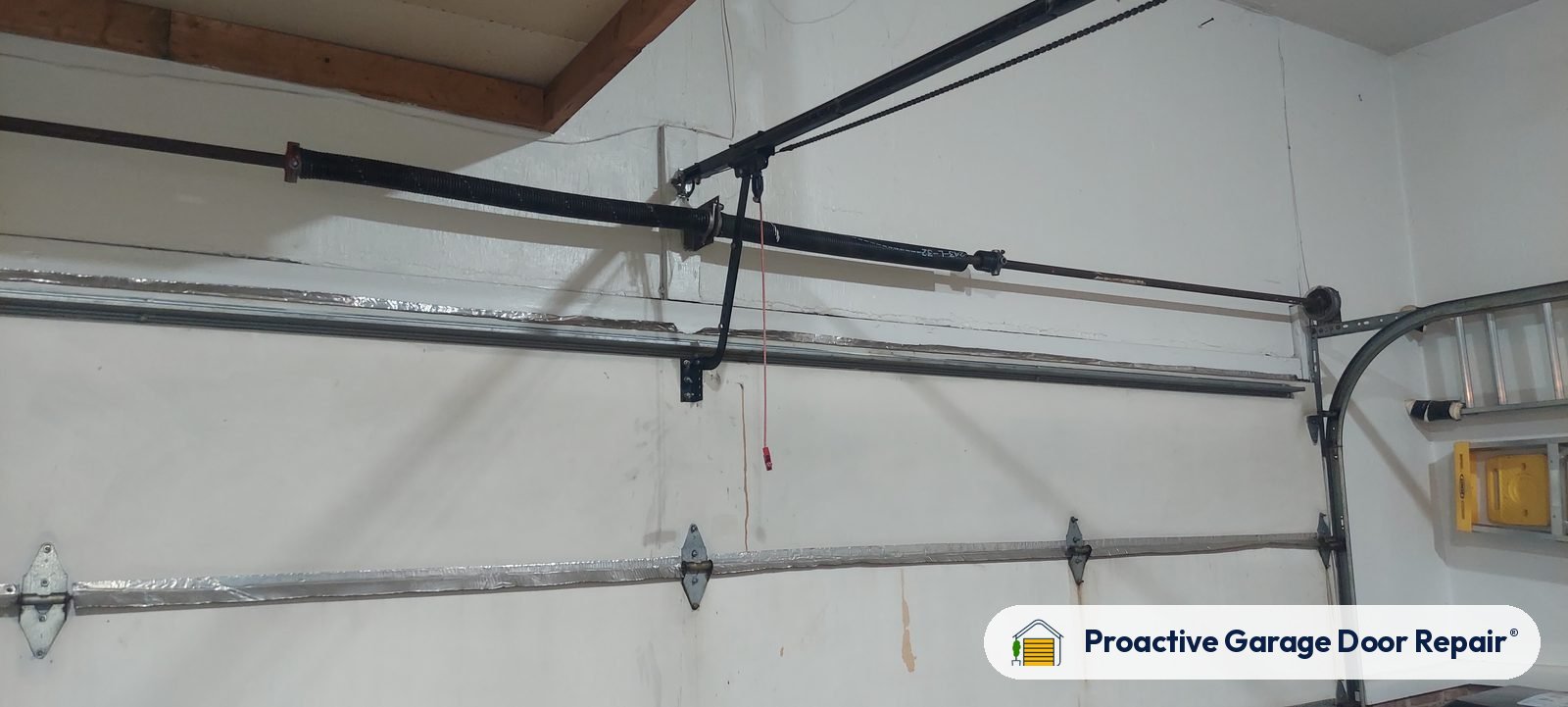 Garage door spring replacement job by Proactive Garage Door Repair in Aurora, Ohio