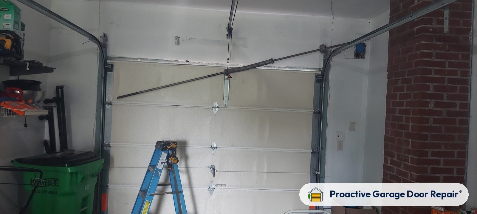 Garage door spring replacement job by Proactive Garage Door Repair in Barberton, Ohio