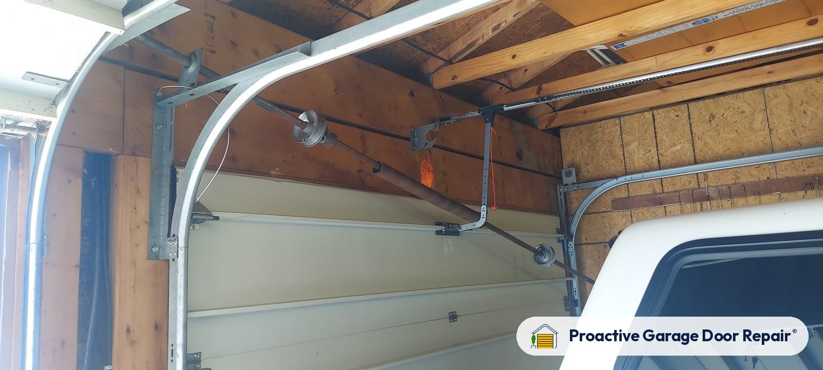 Garage door track, rollers and hinges, Proactive Garage Door Repair job