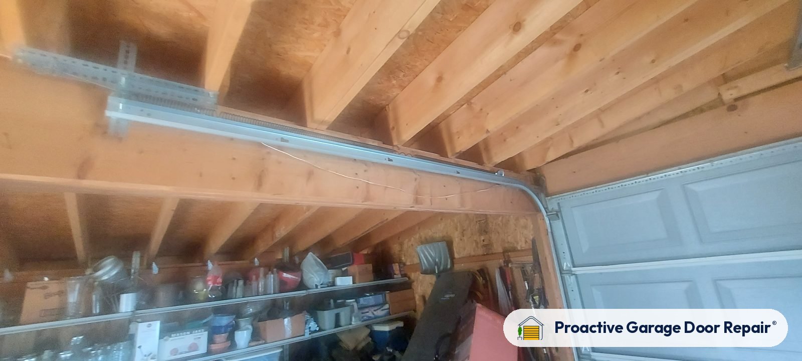 Garage door track, rollers and hinges, Proactive Garage Door Repair job, photo 2