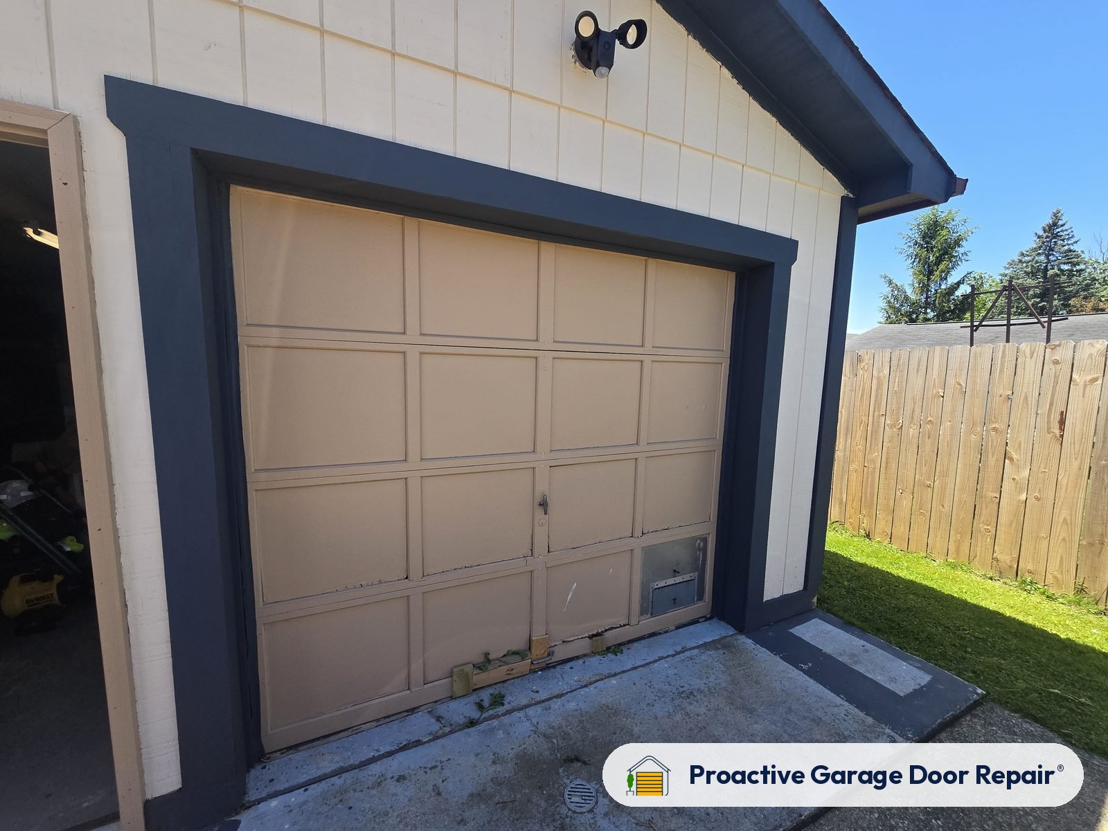 Residential garage door on a Proactive Garage Door Repair job